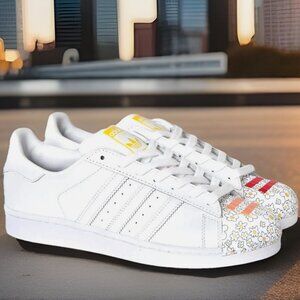 Adidas PHARELL WILLIAMS SUPERSHELL SUPERSTAR S83368 White Yellow 8.5 US